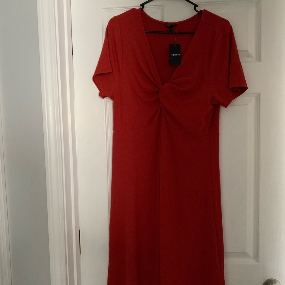 Red twist dress